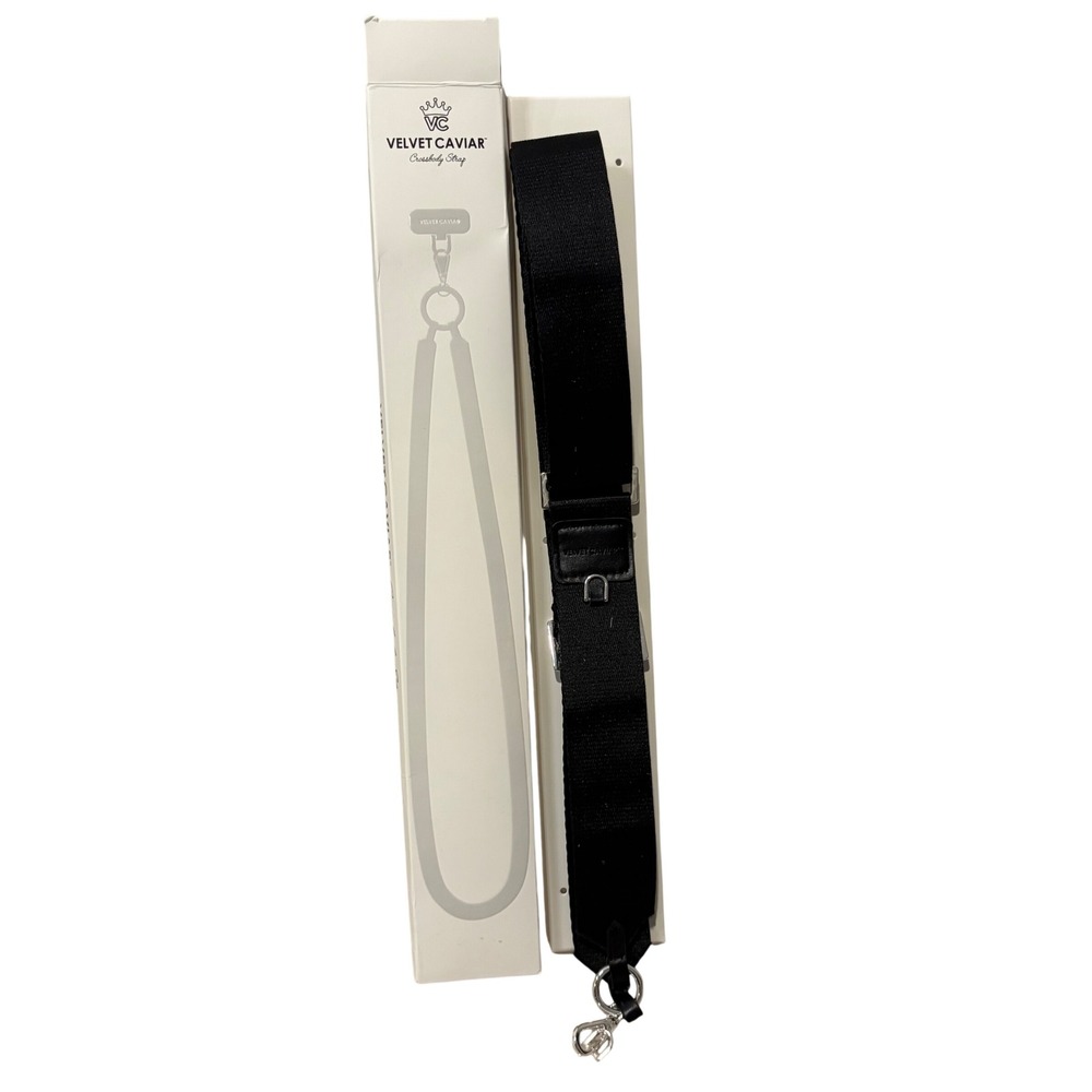 Velvet Caviar Black Crossbody Phone Strap Adjustable Nylon CBS-F-BLK‎